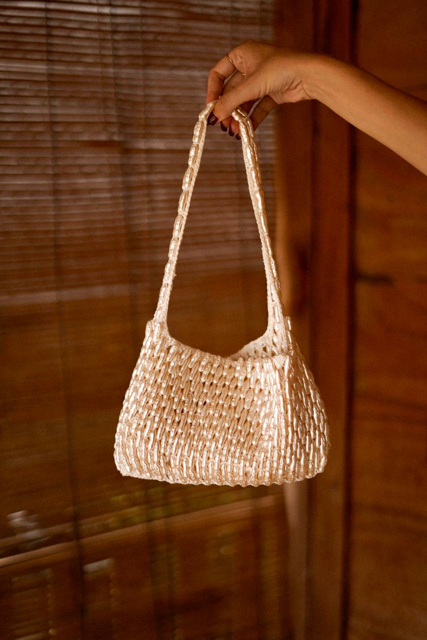 SMALL FRESHWATER PEARL STYLE BEACH BAG
