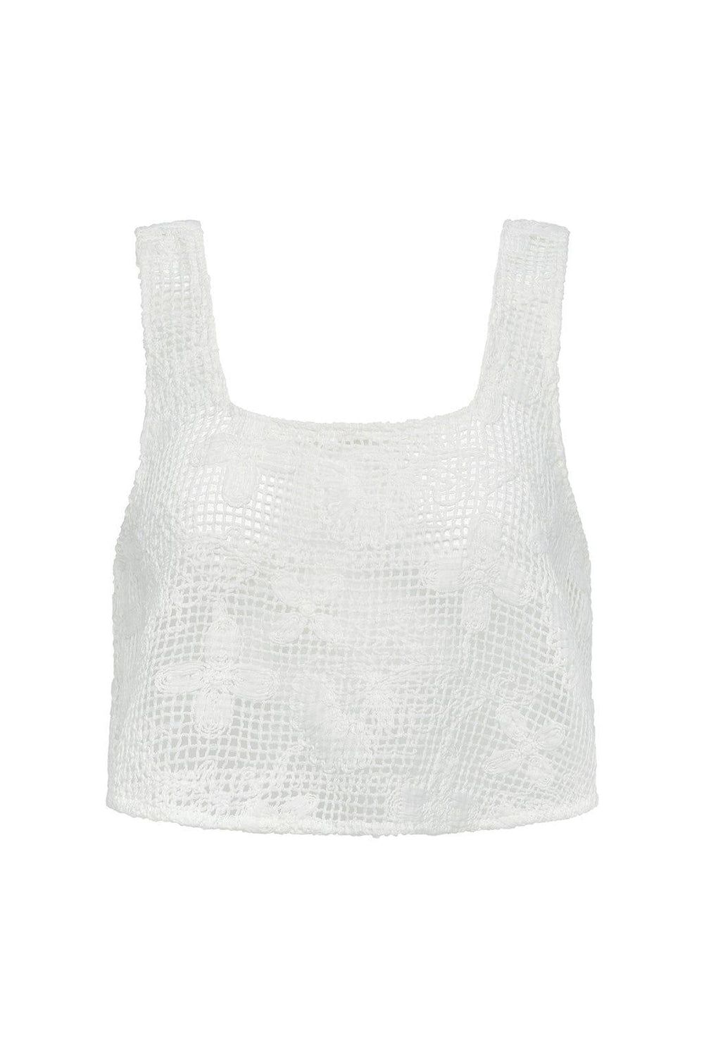 MARGARITA FLORAL LACE SQUARE NECK CROP