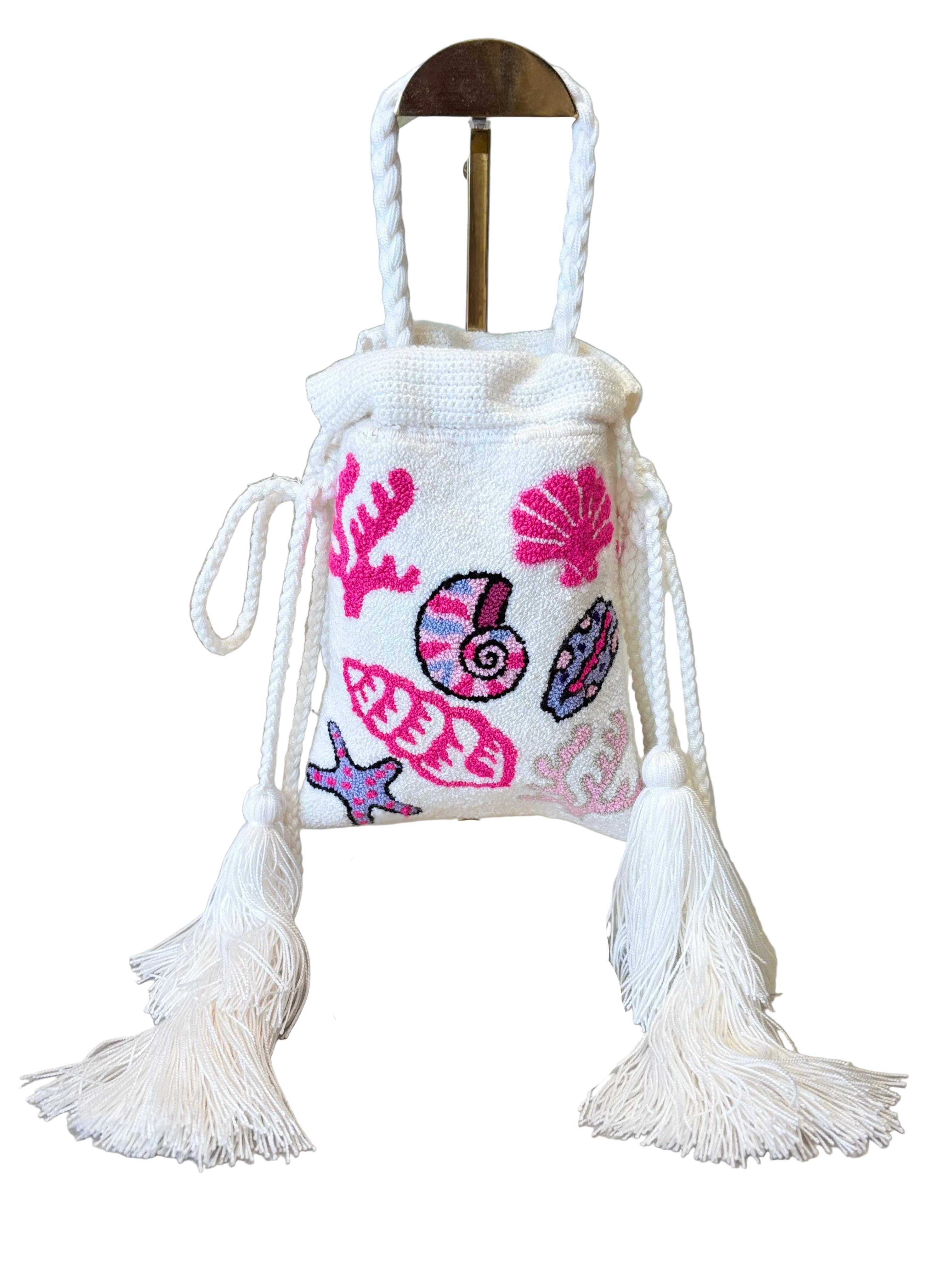SEASHELL DRAWSTRING BAG