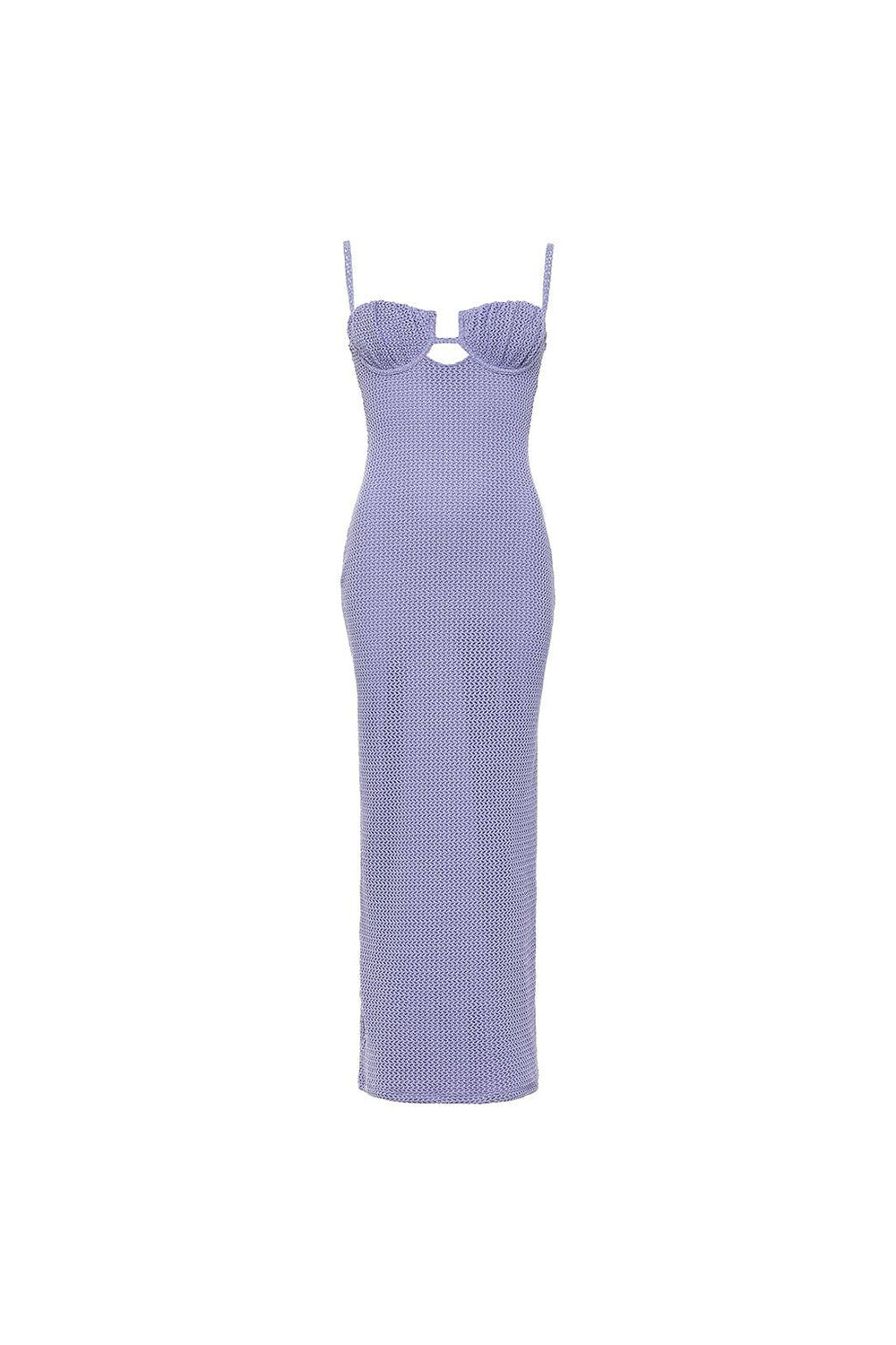 LAVENDER CROCHET PETAL LONG SLIP DRESS