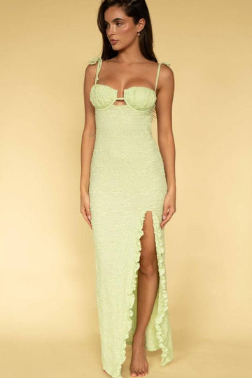 PETAL LONG SLIP DRESS- AVO FLORAL