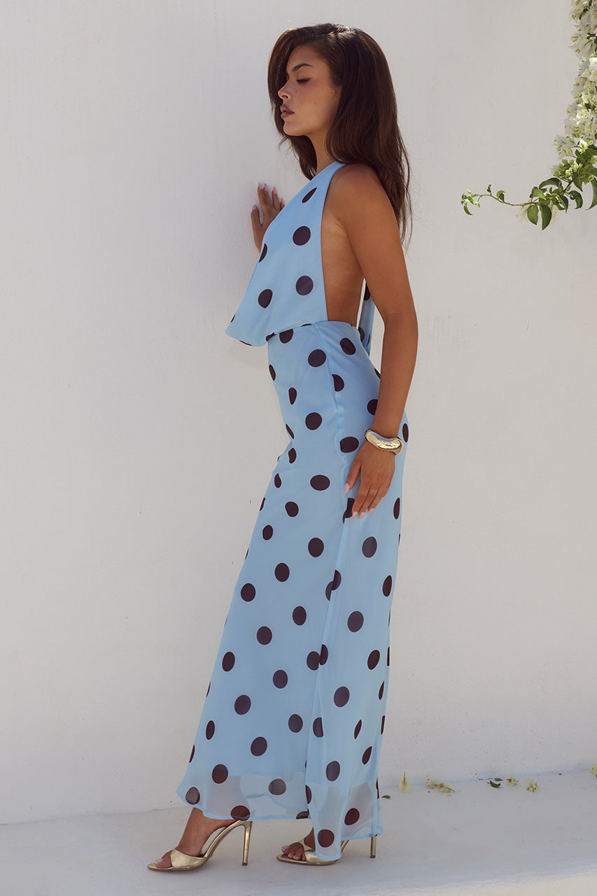 LEXIE LOW PLUNGE HALTER MAXI DRESS