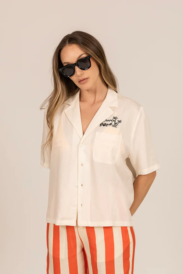 CAT CALL CROP BUTTON UP